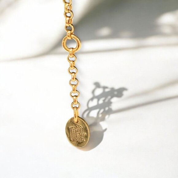 Juicy Couture Daisy Pendant Necklace With Adjustable Chain Cream/Gold - Picture 5 of 7